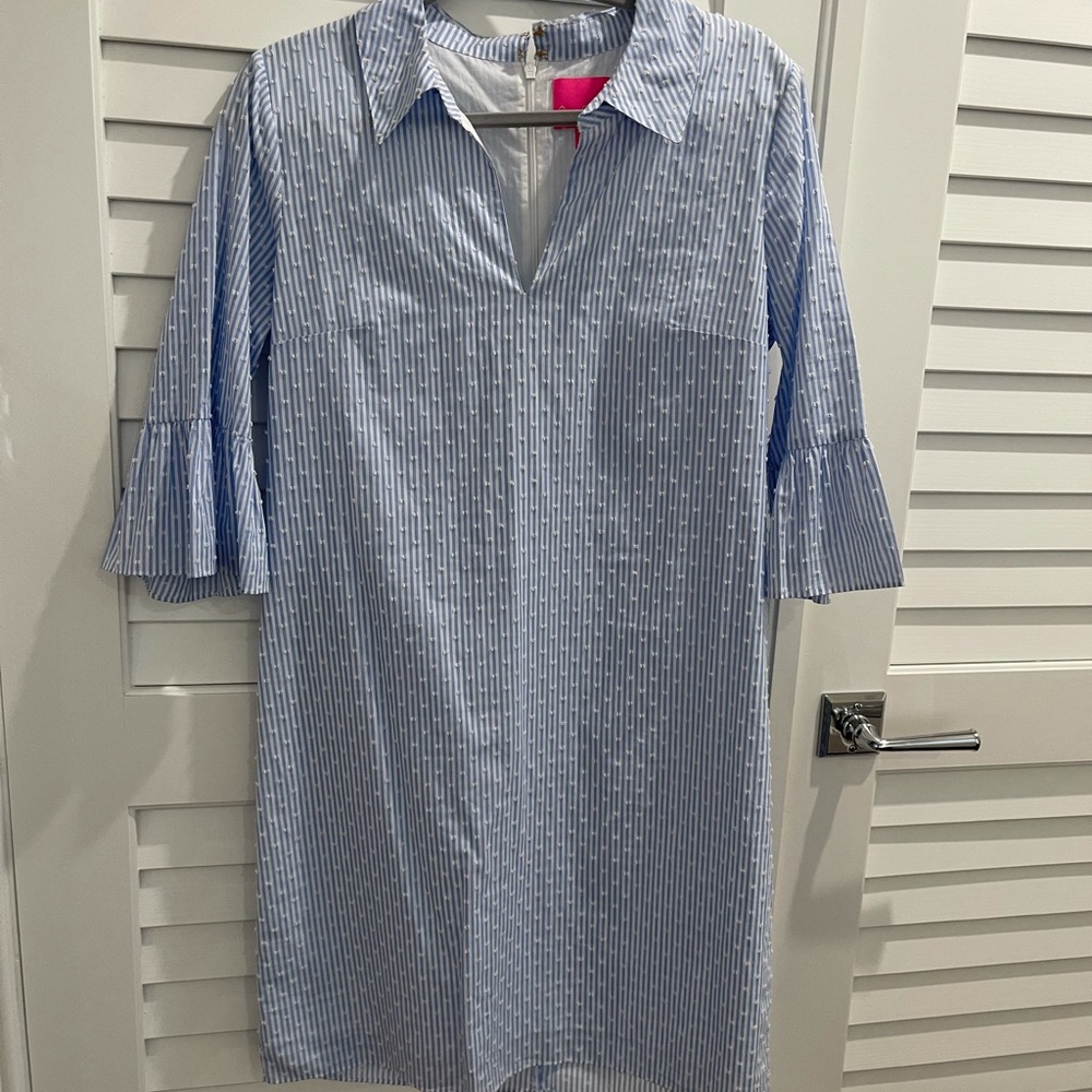 Lilly Pulitzer seersucker dress blue 8 never worn